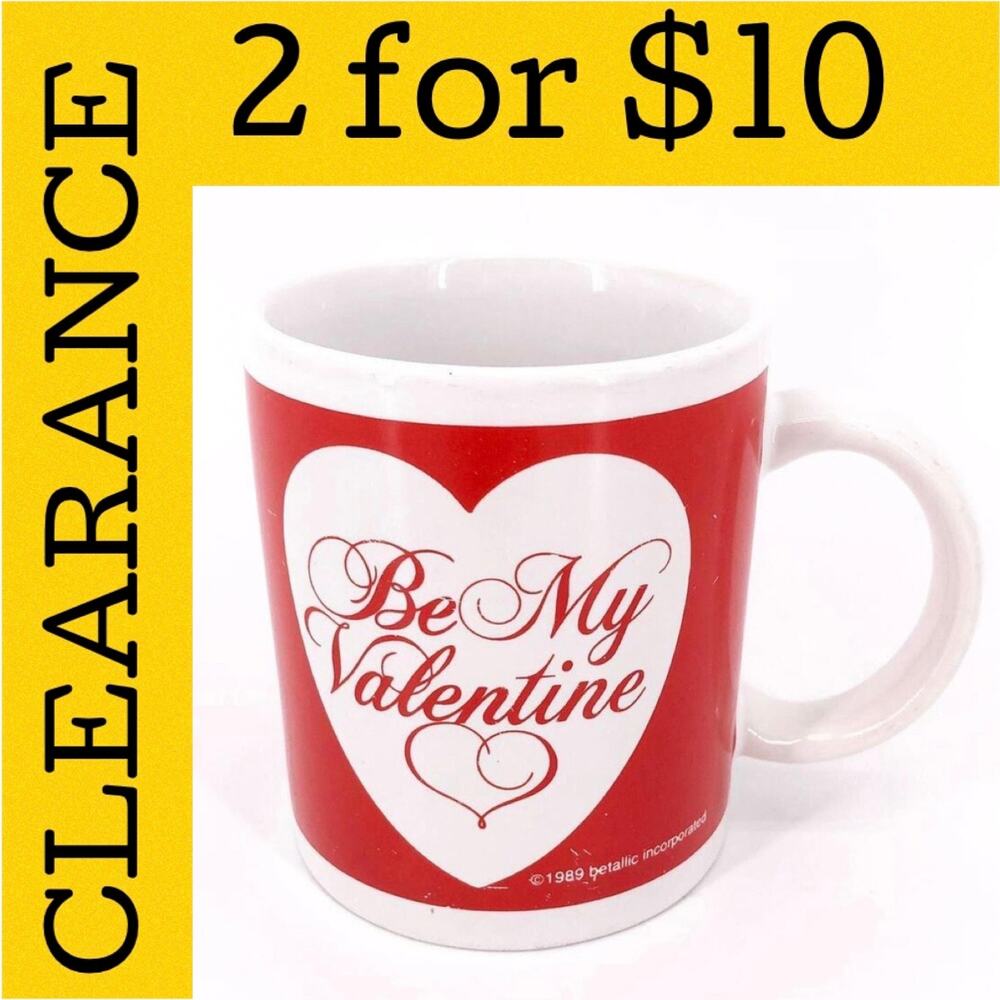 🟡 80s Be My Valentine coffee mug 1980s vintage